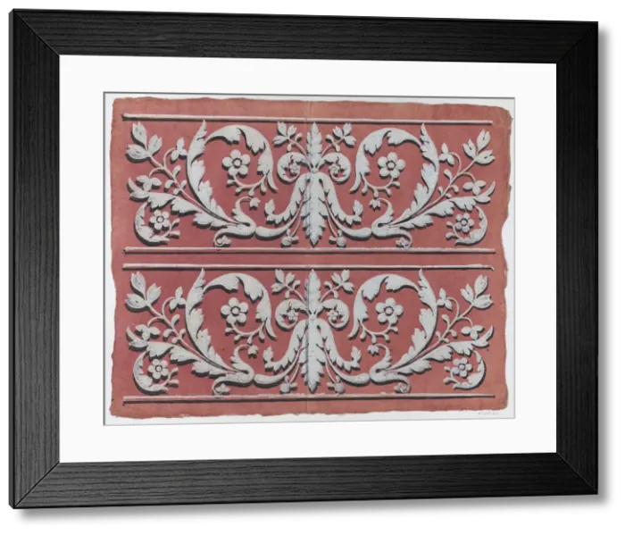 Framed Print : Sheet with two borders with rinceau motif, late 18th-mid-19th century. late 18th-mid-19th century. Creator: Anon Framed Print : Sheet with two borders with rinceau motif, late 18th-mid-19th century. late 18th-mid-19th century. Creator: Anon