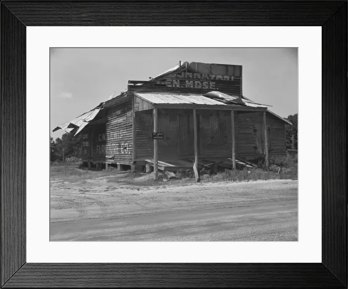Framed Print : Abandoned store, Advance, Alabama, 1935 or 1936. Creator: Walker Evans Framed Print : Abandoned store, Advance, Alabama, 1935 or 1936. Creator: Walker Evans