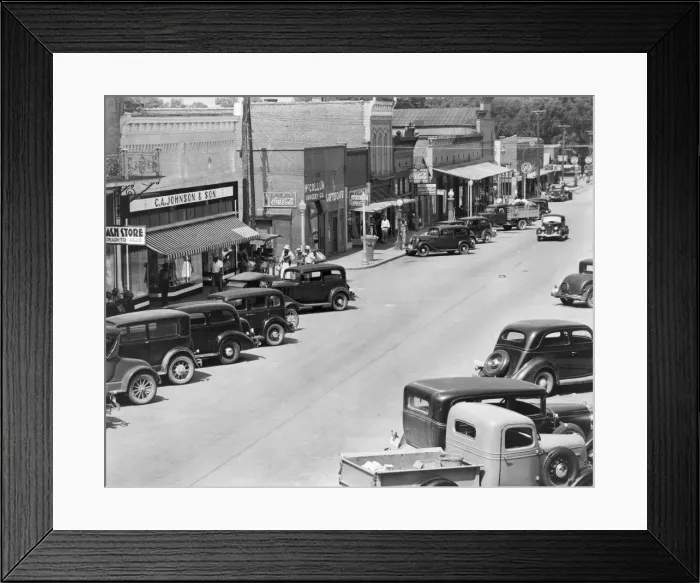 Framed Print : County seat of Hale County, Alabama, 1936. Creator: Walker Evans Framed Print : County seat of Hale County, Alabama, 1936. Creator: Walker Evans