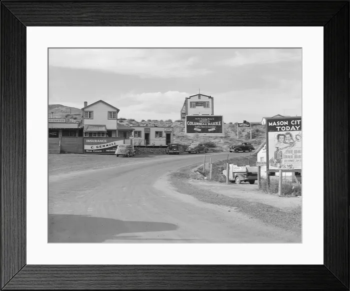 Framed Print : Road which crosses the highway and leads from Coulee city, Grant County, Washington, 1939. Creator: Dorothea Lange Framed Print : Road which crosses the highway and leads from Coulee city, Grant County, Washington, 1939. Creator: Dorothea Lange
