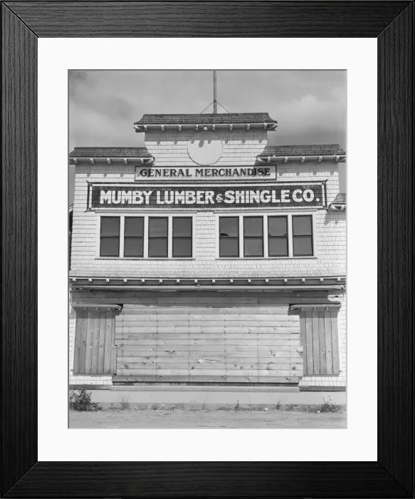 Framed Print : Office and company store, Malone, Grays Harbor County, Washington, 1939. Creator: Dorothea Lange Framed Print : Office and company store, Malone, Grays Harbor County, Washington, 1939. Creator: Dorothea Lange