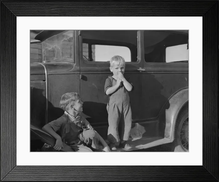 Framed Print : Possibly: Bean pickers children came from Kansas... near West Stayton, Marion County, Oregon, 1939 Creator: Dorothea Lange Framed Print : Possibly: Bean pickers children came from Kansas... near West Stayton, Marion County, Oregon, 1939 Creator: Dorothea Lange