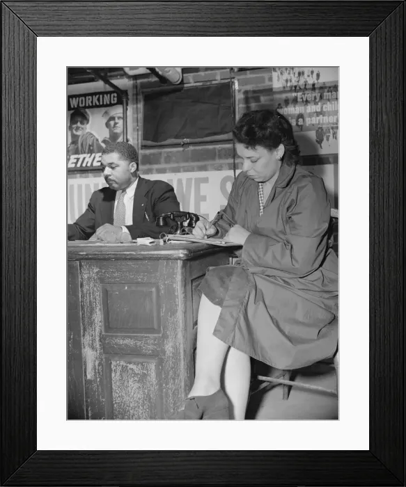 Framed Print : Air raid wardens meeting in zone nine, Southwest area, Washington, D. C, 1942. Creator: Gordon Parks Framed Print : Air raid wardens meeting in zone nine, Southwest area, Washington, D. C, 1942. Creator: Gordon Parks