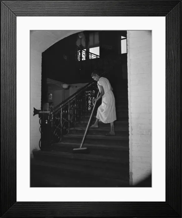 Framed Print : Government charwoman cleaning after regular working hours, Washington, D. C. 1942. Creator: Gordon Parks Framed Print : Government charwoman cleaning after regular working hours, Washington, D. C. 1942. Creator: Gordon Parks