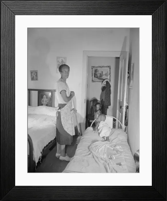 Framed Print : Grandchild of Mrs. Ella Watson, a government charwoman, taking her... nap, Washington, D.C, 1942. Creator: Gordon Parks Framed Print : Grandchild of Mrs. Ella Watson, a government charwoman, taking her... nap, Washington, D.C, 1942. Creator: Gordon Parks