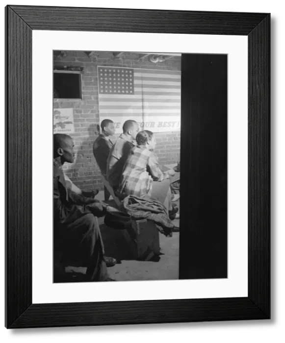 Framed Print : Possibly: Air raid wardens meeting in zone nine, Southwest area, Washington, D. C. 1942. Creator: Gordon Parks Framed Print : Possibly: Air raid wardens meeting in zone nine, Southwest area, Washington, D. C. 1942. Creator: Gordon Parks