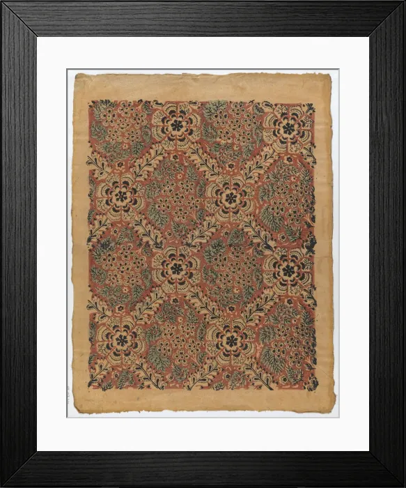 Framed Print : Sheet with overall floral pattern, late 18th-mid-19th century. late 18th-mid-19th century. Creator: Anon Framed Print : Sheet with overall floral pattern, late 18th-mid-19th century. late 18th-mid-19th century. Creator: Anon