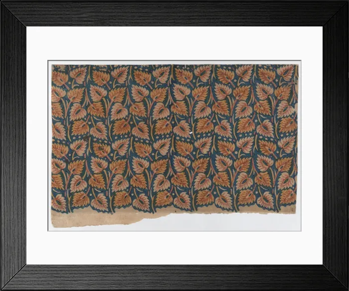 Framed Print : Sheet with overall leaf pattern, late 18th-mid-19th century. late 18th-mid-19th century. Creator: Anon Framed Print : Sheet with overall leaf pattern, late 18th-mid-19th century. late 18th-mid-19th century. Creator: Anon