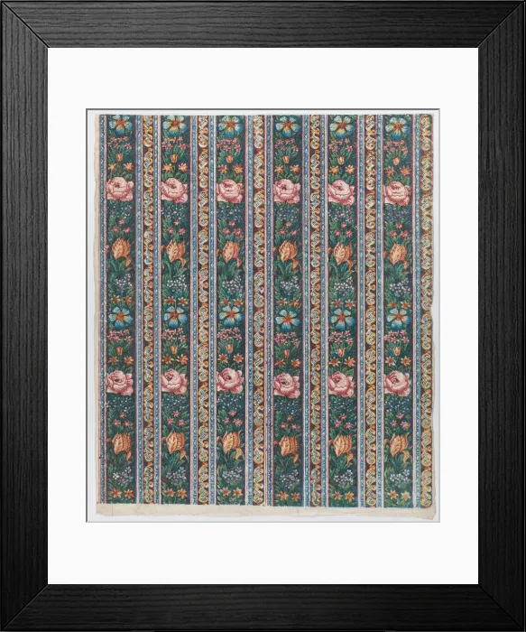 Framed Print : Sheet with a six borders with floral garlands, late 18th-mid-19th ce... late 18th-mid-19th century. Creator: Anon Framed Print : Sheet with a six borders with floral garlands, late 18th-mid-19th ce... late 18th-mid-19th century. Creator: Anon