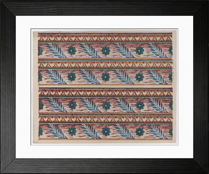 Framed Print : Sheet with two borders with flower and leaf designs, late 18th-mid-1... late 18th-mid-19th century. Creator: Anon Framed Print : Sheet with two borders with flower and leaf designs, late 18th-mid-1... late 18th-mid-19th century. Creator: Anon