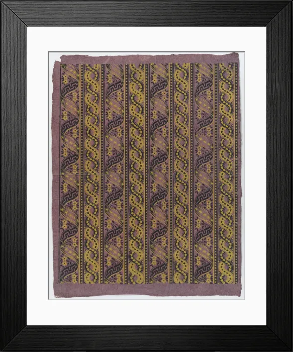 Framed Print : Sheet with four borders with guilloche and ribbon patterns, late 18t... late 18th-mid-19th century. Creator: Anon Framed Print : Sheet with four borders with guilloche and ribbon patterns, late 18t... late 18th-mid-19th century. Creator: Anon
