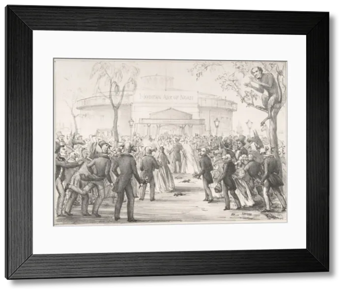 Framed Print : Castle Gardens, The Second Deluge, First Appearance of Jenny Lind in America, 1850. 1850. Creator: Anon Framed Print : Castle Gardens, The Second Deluge, First Appearance of Jenny Lind in America, 1850. 1850. Creator: Anon