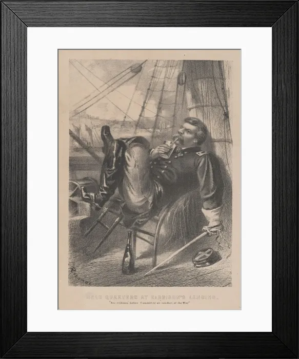 Framed Print : Head Quarters at Harrisons Landing, ca. 1862. ca. 1862. Creator: Anon Framed Print : Head Quarters at Harrisons Landing, ca. 1862. ca. 1862. Creator: Anon