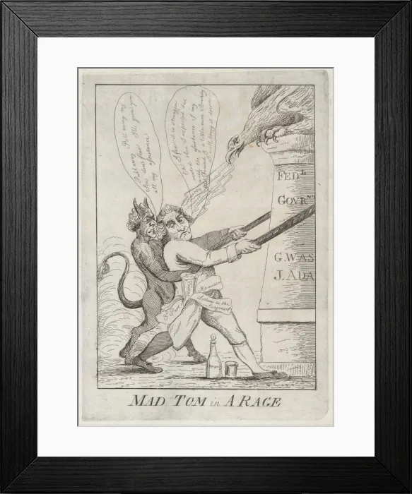 Framed Print : Mad Tom in a Rage, 1801. 1801. Creator: Anon Framed Print : Mad Tom in a Rage, 1801. 1801. Creator: Anon