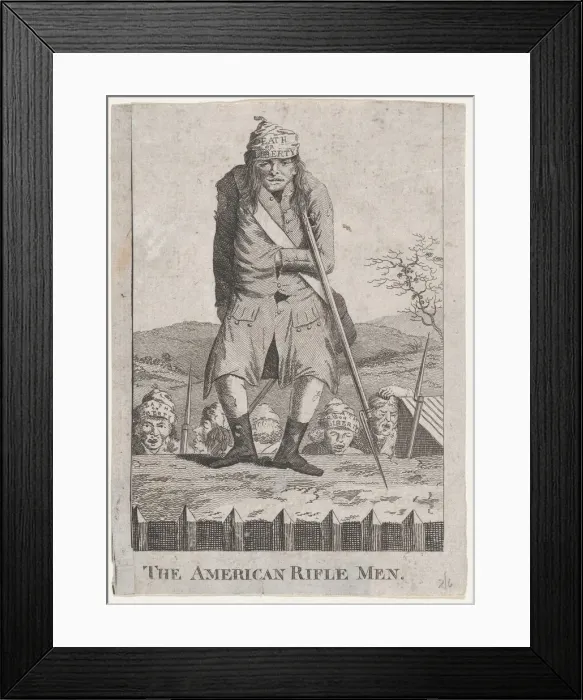 Framed Print : The American Rifle Men, 1776. 1776. Creator: Anon Framed Print : The American Rifle Men, 1776. 1776. Creator: Anon