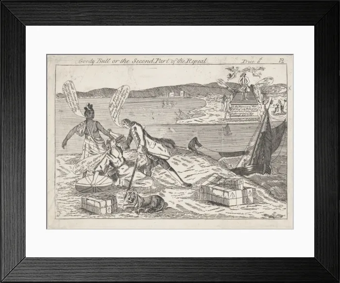 Framed Print : Goody Bull or the Second Part of the Repeal, March 18, 1766. March 18, 1766. Creator: Anon Framed Print : Goody Bull or the Second Part of the Repeal, March 18, 1766. March 18, 1766. Creator: Anon