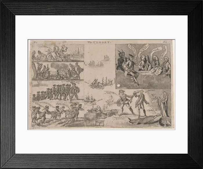 Framed Print : The Closet, January 28, 1778. January 28, 1778. Creator: Anon Framed Print : The Closet, January 28, 1778. January 28, 1778. Creator: Anon
