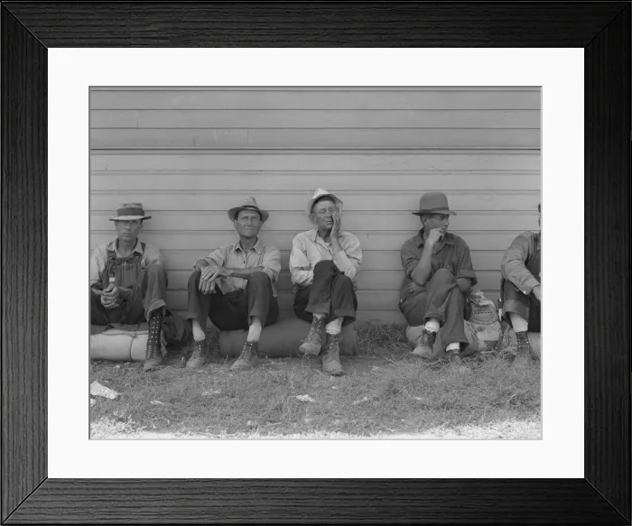 Framed Print : Bindle stiffs in town three weeks before opening of Klamath... Tule Lake, Siskiyou County, CA, 1939 Creator: Dorothea Lange Framed Print : Bindle stiffs in town three weeks before opening of Klamath... Tule Lake, Siskiyou County, CA, 1939 Creator: Dorothea Lange