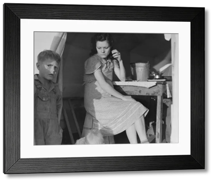 Framed Print : FSA emergency migratory labor camp, Calipatria, Imperial Valley, California, 1939. Creator: Dorothea Lange Framed Print : FSA emergency migratory labor camp, Calipatria, Imperial Valley, California, 1939. Creator: Dorothea Lange