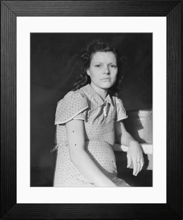 Framed Print : Daughter of migratory family in FSA labor camp, Calpatria, Imperial Valley, California, 1939. Creator: Dorothea Lange Framed Print : Daughter of migratory family in FSA labor camp, Calpatria, Imperial Valley, California, 1939. Creator: Dorothea Lange