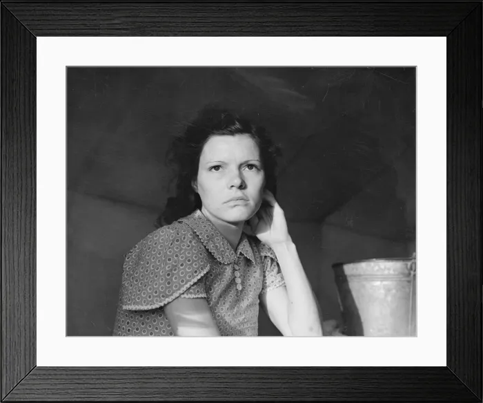 Framed Print : One of migratory family in FSA labor camp, Calipatria, Imperial Valley, California, 1939. Creator: Dorothea Lange Framed Print : One of migratory family in FSA labor camp, Calipatria, Imperial Valley, California, 1939. Creator: Dorothea Lange