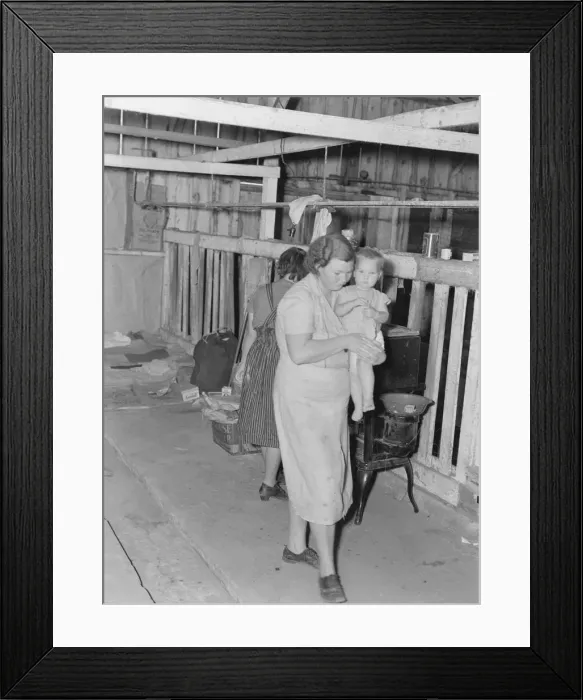 Framed Print : Family from Oklahoma, during cotton strike, near Shafter, California, 1939. Creator: Dorothea Lange Framed Print : Family from Oklahoma, during cotton strike, near Shafter, California, 1939. Creator: Dorothea Lange