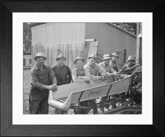 Framed Print : Seven of the eight farmers shown with their coop... West Carlton, Yamhill County, Oregon, 1939. Creator: Dorothea Lange Framed Print : Seven of the eight farmers shown with their coop... West Carlton, Yamhill County, Oregon, 1939. Creator: Dorothea Lange
