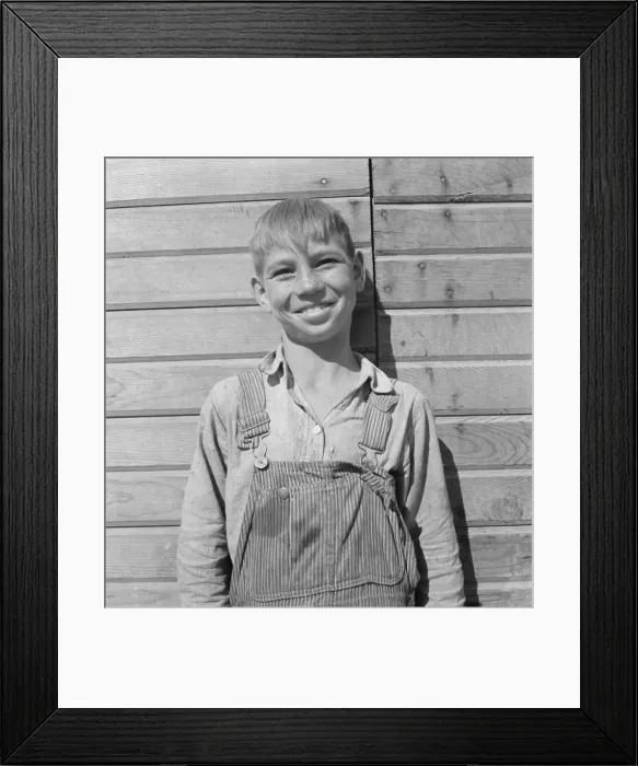 Framed Print : One of the younger Cleaver boys on new farm in Malheur County, Oregon, 1939. Creator: Dorothea Lange Framed Print : One of the younger Cleaver boys on new farm in Malheur County, Oregon, 1939. Creator: Dorothea Lange