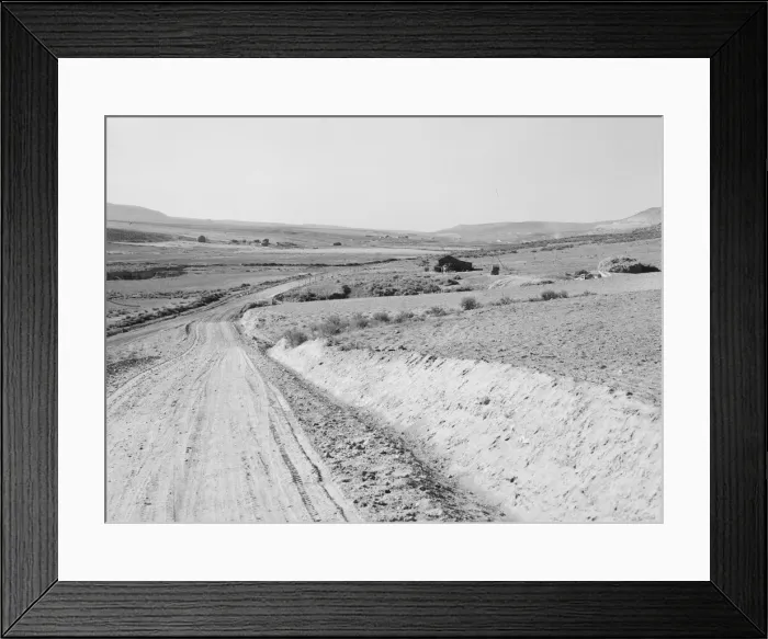 Framed Print : Entering Cow Hollow region in which practically all are FSA borrowers, Malheur County, Oregon, 1939. Creator: Dorothea Lange Framed Print : Entering Cow Hollow region in which practically all are FSA borrowers, Malheur County, Oregon, 1939. Creator: Dorothea Lange