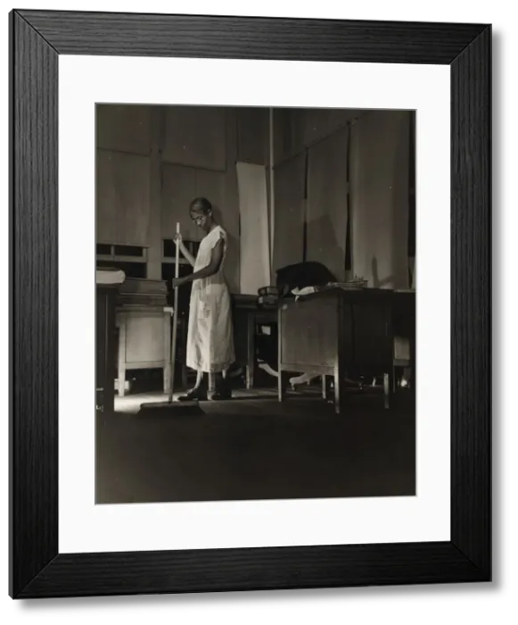 Framed Print : Government charwoman cleaning after regular working hours, Washington, D. C. 1942. Creator: Gordon Parks Framed Print : Government charwoman cleaning after regular working hours, Washington, D. C. 1942. Creator: Gordon Parks