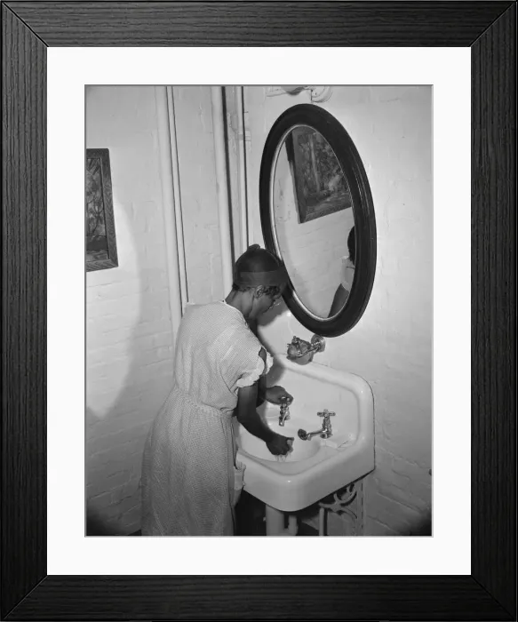Framed Print : Government charwoman cleaning offices, Washington, D. C. 1942. Creator: Gordon Parks Framed Print : Government charwoman cleaning offices, Washington, D. C. 1942. Creator: Gordon Parks