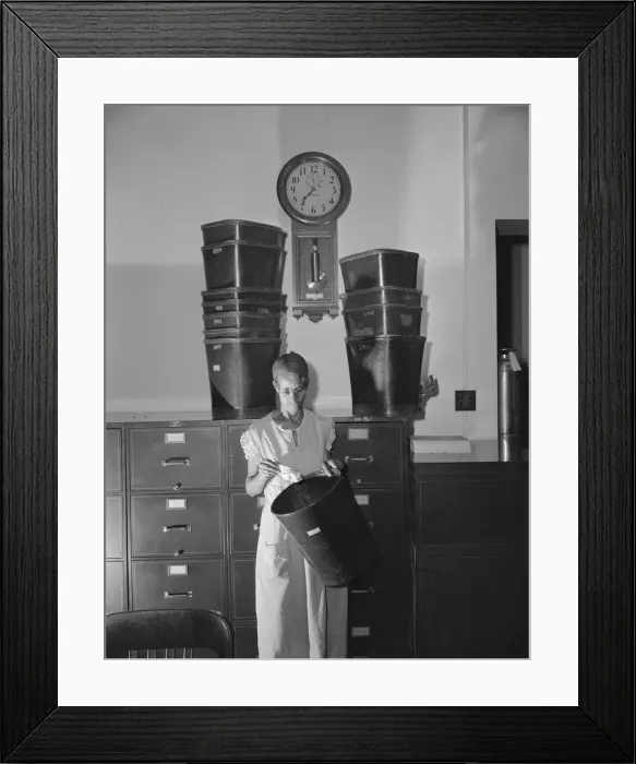 Framed Print : Government charwoman who provides for a family of six on her salary... Washington, D.C. 1942. Creator: Gordon Parks Framed Print : Government charwoman who provides for a family of six on her salary... Washington, D.C. 1942. Creator: Gordon Parks