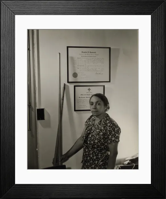 Framed Print : Government charwoman, Washington, D. C. 1942. Creator: Gordon Parks Framed Print : Government charwoman, Washington, D. C. 1942. Creator: Gordon Parks