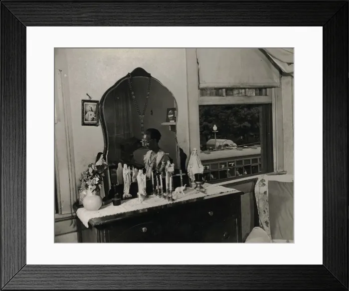 Framed Print : Dresser in the bedroom of Mrs. Ella Watson, a government charwoman, Washington, D. C. 1942. Creator: Gordon Parks Framed Print : Dresser in the bedroom of Mrs. Ella Watson, a government charwoman, Washington, D. C. 1942. Creator: Gordon Parks