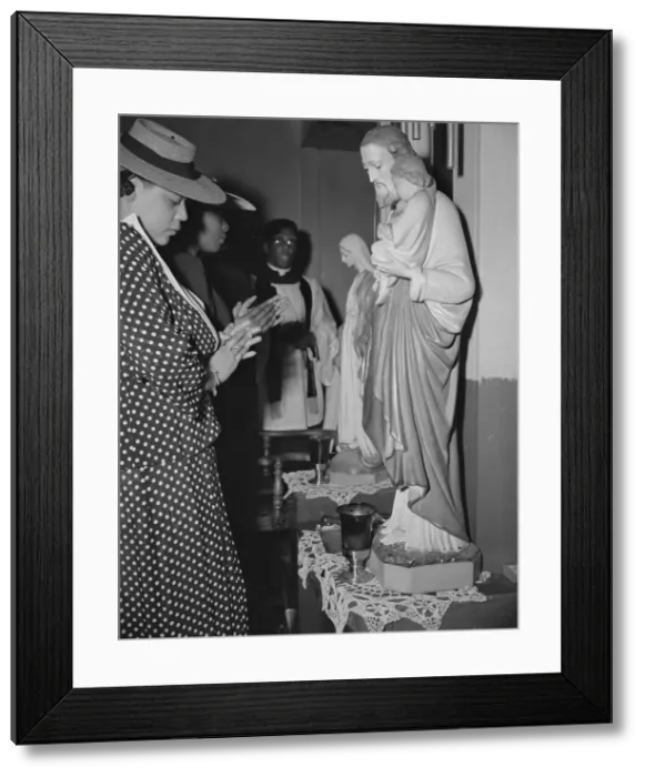Framed Print : Worshipper before the altar of the St. Martins Spiritual Church, Washington, D. C. 1942. Creator: Gordon Parks Framed Print : Worshipper before the altar of the St. Martins Spiritual Church, Washington, D. C. 1942. Creator: Gordon Parks