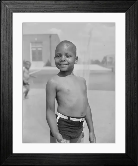 Framed Print : Cooling off under the community sprayer, Frederick Douglass housing project, Anacostia, D. C, 1942. Creator: Gordon Parks Framed Print : Cooling off under the community sprayer, Frederick Douglass housing project, Anacostia, D. C, 1942. Creator: Gordon Parks