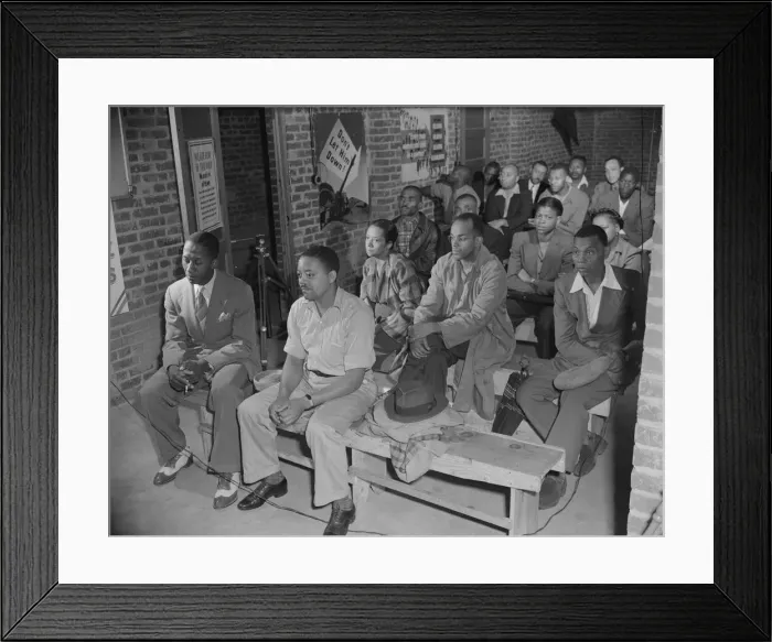 Framed Print : Air raid wardens meeting in zone nine, Southwest area, Washington, D. C, 1942. Creator: Gordon Parks Framed Print : Air raid wardens meeting in zone nine, Southwest area, Washington, D. C, 1942. Creator: Gordon Parks