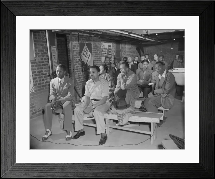 Framed Print : Possibly: Air raid wardens meeting in zone nine, Southwest area, Washington, D. C. 1942. Creator: Gordon Parks Framed Print : Possibly: Air raid wardens meeting in zone nine, Southwest area, Washington, D. C. 1942. Creator: Gordon Parks