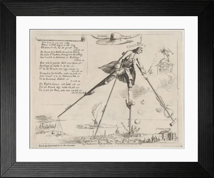 Framed Print : Common-Wealth, The Colossus, 1766. 1766. Creator: Anon Framed Print : Common-Wealth, The Colossus, 1766. 1766. Creator: Anon