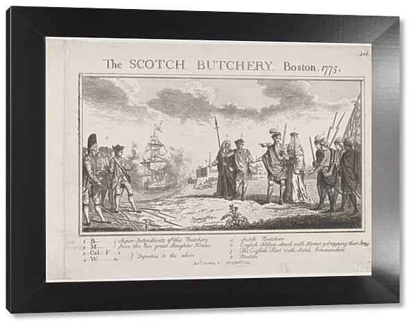 The Scotch Butchery, Boston, 1775, 1775. 1775. Creator: Anon