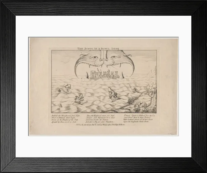 Framed Print : The Junto in a Bowl Dish, February 11, 1781. February 11, 1781. Creator: Anon Framed Print : The Junto in a Bowl Dish, February 11, 1781. February 11, 1781. Creator: Anon