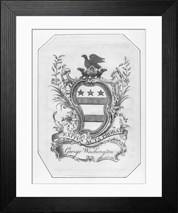 Framed Print : Bookplate of George Washington, 1772. 1772. Creator: Anon Framed Print : Bookplate of George Washington, 1772. 1772. Creator: Anon