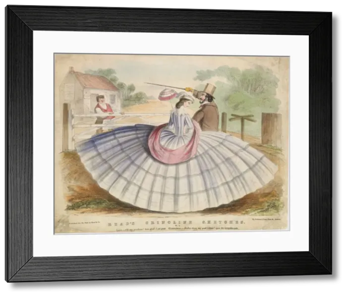 Framed Print : Reads Crinoline Sketches, No. 9, July 22, 1859. July 22, 1859. Creator: Anon Framed Print : Reads Crinoline Sketches, No. 9, July 22, 1859. July 22, 1859. Creator: Anon