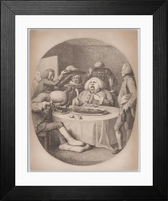 Framed Print : Les Gourmands, 1780-1820. 1780-1820. Creator: Anon Framed Print : Les Gourmands, 1780-1820. 1780-1820. Creator: Anon