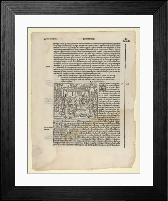 Framed Print : Page from La Mer de Histoires, 1536. 1536. Creator: Anon Framed Print : Page from La Mer de Histoires, 1536. 1536. Creator: Anon