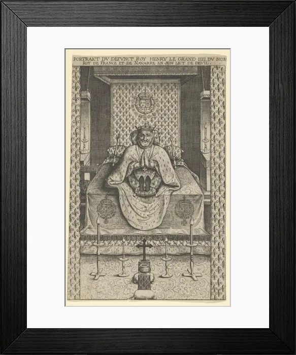Framed Print : Funeral effigy of Henry IV, King of France, 1610. 1610. Creator: Anon Framed Print : Funeral effigy of Henry IV, King of France, 1610. 1610. Creator: Anon