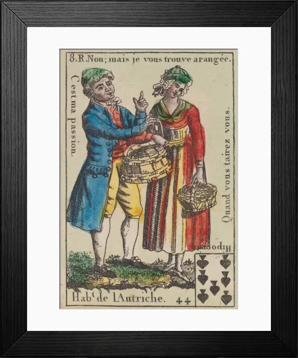 Framed Print : Hab.t de l Autriche from Playing Cards (for Quartets) Costumes des Peuples Etrangers... 1700-1799. Creator: Anon Framed Print : Hab.t de l Autriche from Playing Cards (for Quartets) Costumes des Peuples Etrangers... 1700-1799. Creator: Anon