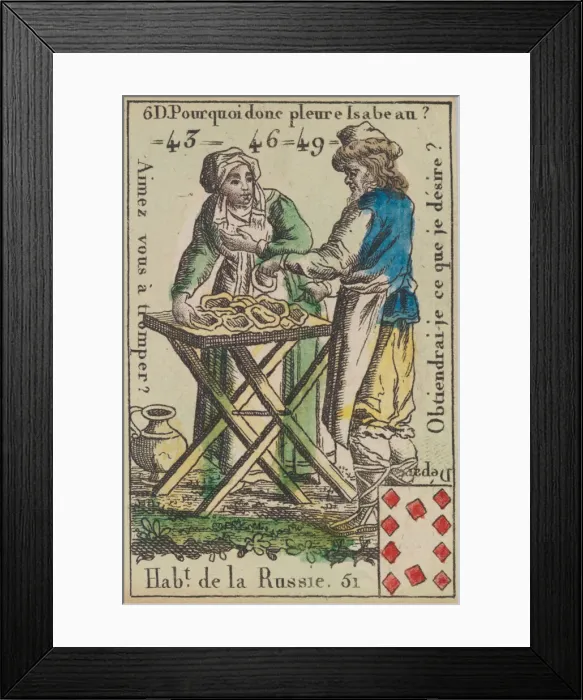 Framed Print : Hab.t de la Russie from Playing Cards (for Quartets) Costumes des Peuples Etrangers... 1700-1799. Creator: Anon Framed Print : Hab.t de la Russie from Playing Cards (for Quartets) Costumes des Peuples Etrangers... 1700-1799. Creator: Anon