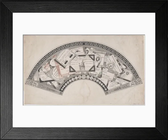 Framed Print : Fan Design with Republican Assignats (French Revolutionary Money), ca. 1795. ca. 1795. Creator: Anon Framed Print : Fan Design with Republican Assignats (French Revolutionary Money), ca. 1795. ca. 1795. Creator: Anon