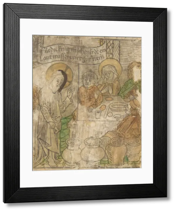 Framed Print : Christ at the Marriage of Cana (Schr. 136a), 15th century. 15th century. Creator: Anon Framed Print : Christ at the Marriage of Cana (Schr. 136a), 15th century. 15th century. Creator: Anon